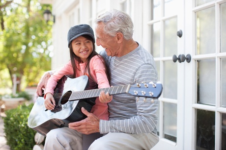 grampa and grand daughter